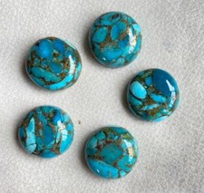  WHOLESALE BLUE COPPER TURQUOISE CABOCHON ROUND SHAPE LOOSE GEMSTONE