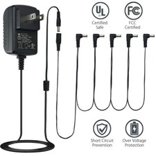 Guitar Pedal Power Supply Adapter 9V 1A Tip Negative 5 Way Daisy Chain Cables