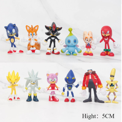 Super Sonic the Hedgehog Action Figure Set Sonic Tails Amy Rose Knuckles Toy 4pc