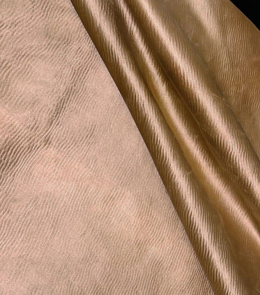 Vintage French Art Deco Crepe-Backed Gold Silk Satin Fabric Panel  ZZ114 - Image 2 of 4