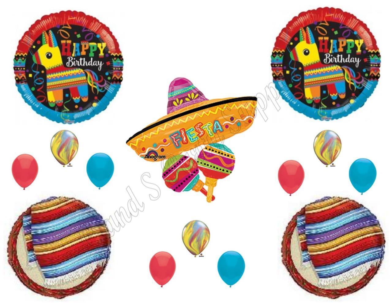 FIESTA Pinata Sombrero Birthday Party Balloons Decoration Supplies