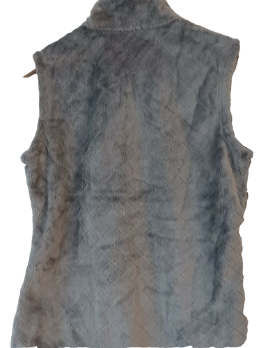 Natural Reflections Ladies FAUX FUR Vest Small Full Zip Gray Quilt Stitching - Imagen 2 de 6
