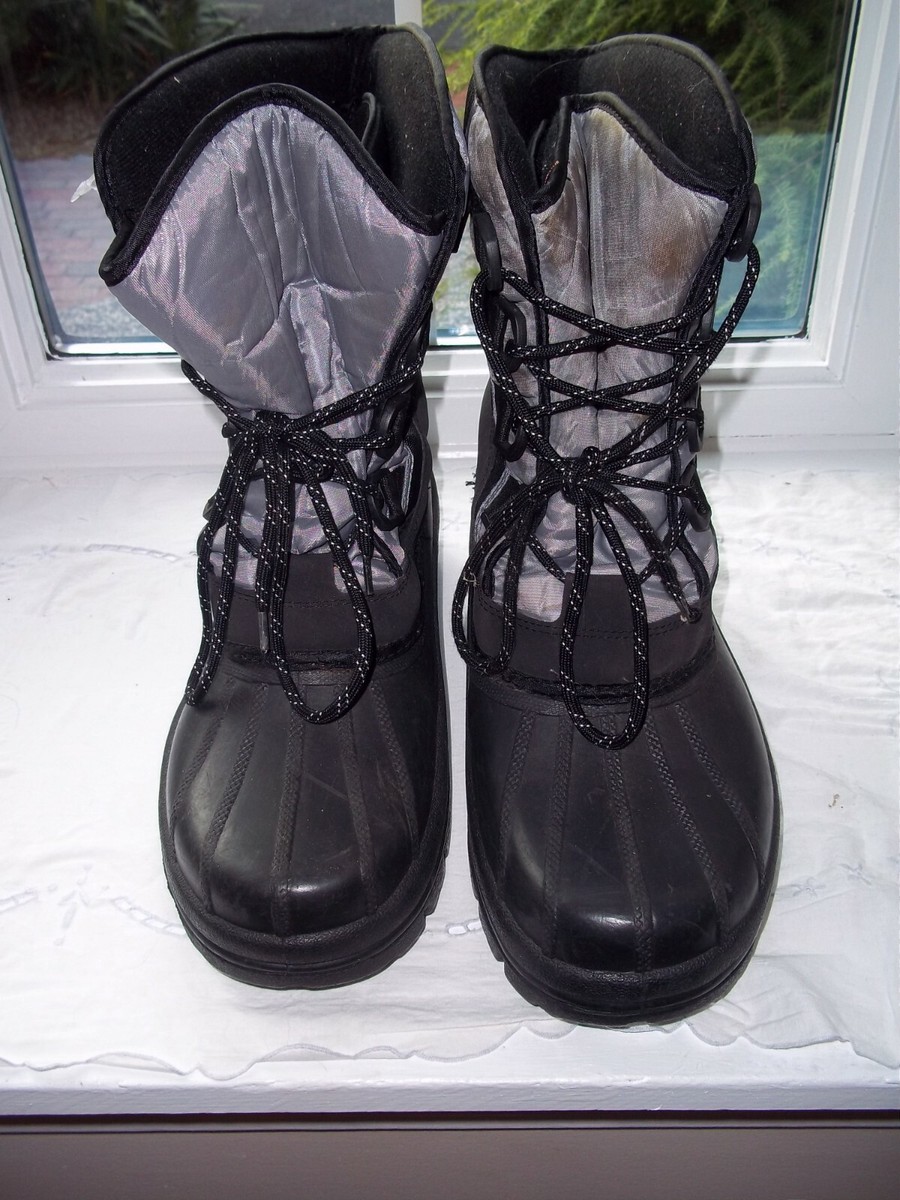 Mens Ozark Trail 12 Black Quilted Winter Boot with Gray Sole Snow Boots Ozark Trail Men main image 2