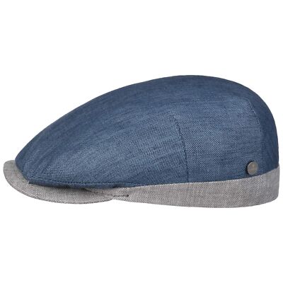 LIERYS Twotone Contrast Leinen Flatcap Schirmmütze Schiebermütze Mützen