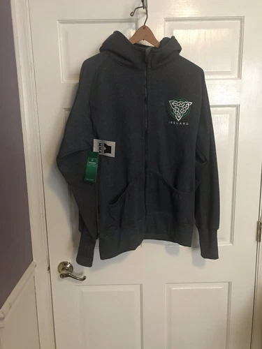 Celtic Irish Hoodie, Zip up,  XL 16-18 New Celtic  Made in Ireland 🇮🇪 NWT Tags image 10