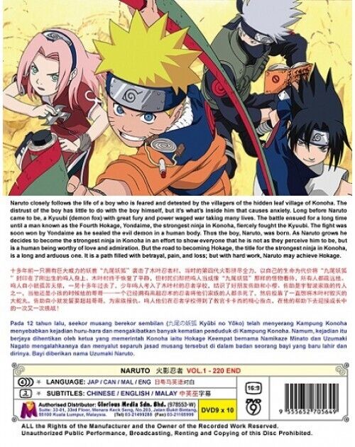 DVD Naruto Clássico - Coleção Completa - 220 Episódios