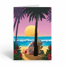 Tropical Sunset Christmas Card - Beach Christmas Cards - 30005