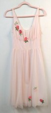 Vintage VAN RAALTE WM 34 Med Pink Nylon Nightgown Flower Applique Fairy Retro