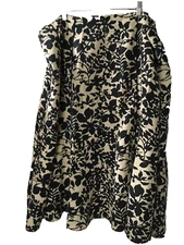 " AVENUE " sz 20  46'' natural waist side zip cream linen skirt 32''long