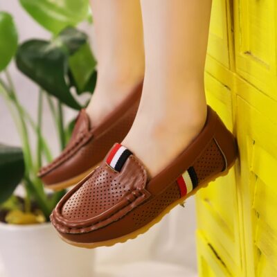 Casual Shoes Boys Leather Flats Slip-on Loafers Soft Classic Toddlers Leather