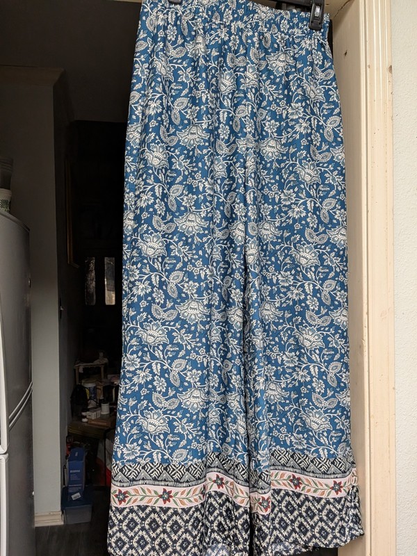 Joie Blue Mixed Floral Print Lightweight wide Leg Pull On Pants Small