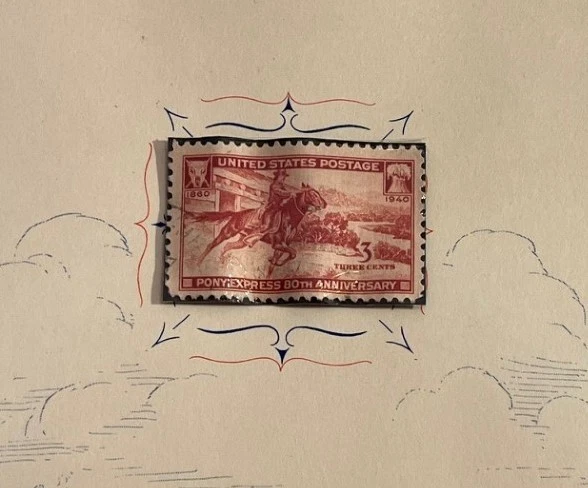 1940 3c Pony Express 80th Anniversary US Stamp (#894) - FDCs & Stamps - ArtCraft - Image 3 of 4