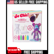 So Chic Marble Bear Pouring Kit: Craft Activity Supplies with PET Materia Art