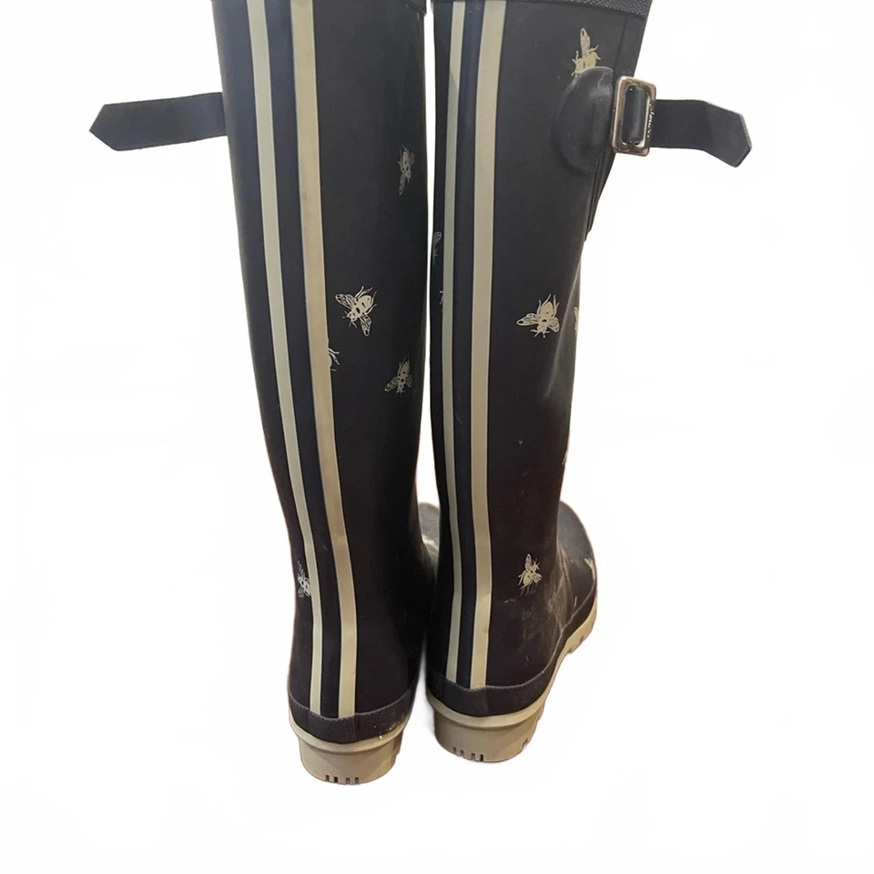 Nuevo sin etiquetas Nuevo sin caja Botas de Lluvia Joules Estampado de Abeja Azul Marino Galoshes 6 Foto 3 de 4