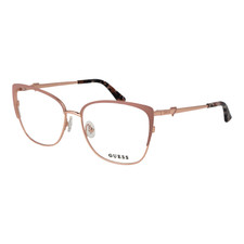 Guess GU2814 058 Lunettes de Vue Femme Rectangulaires Or Rose 57mm