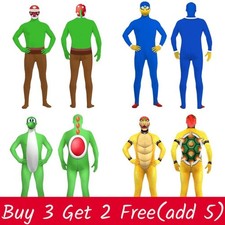 Stylish Mario Yoshi Bowser Cosplay Costume Jumpsuit Perfect For Halloween And