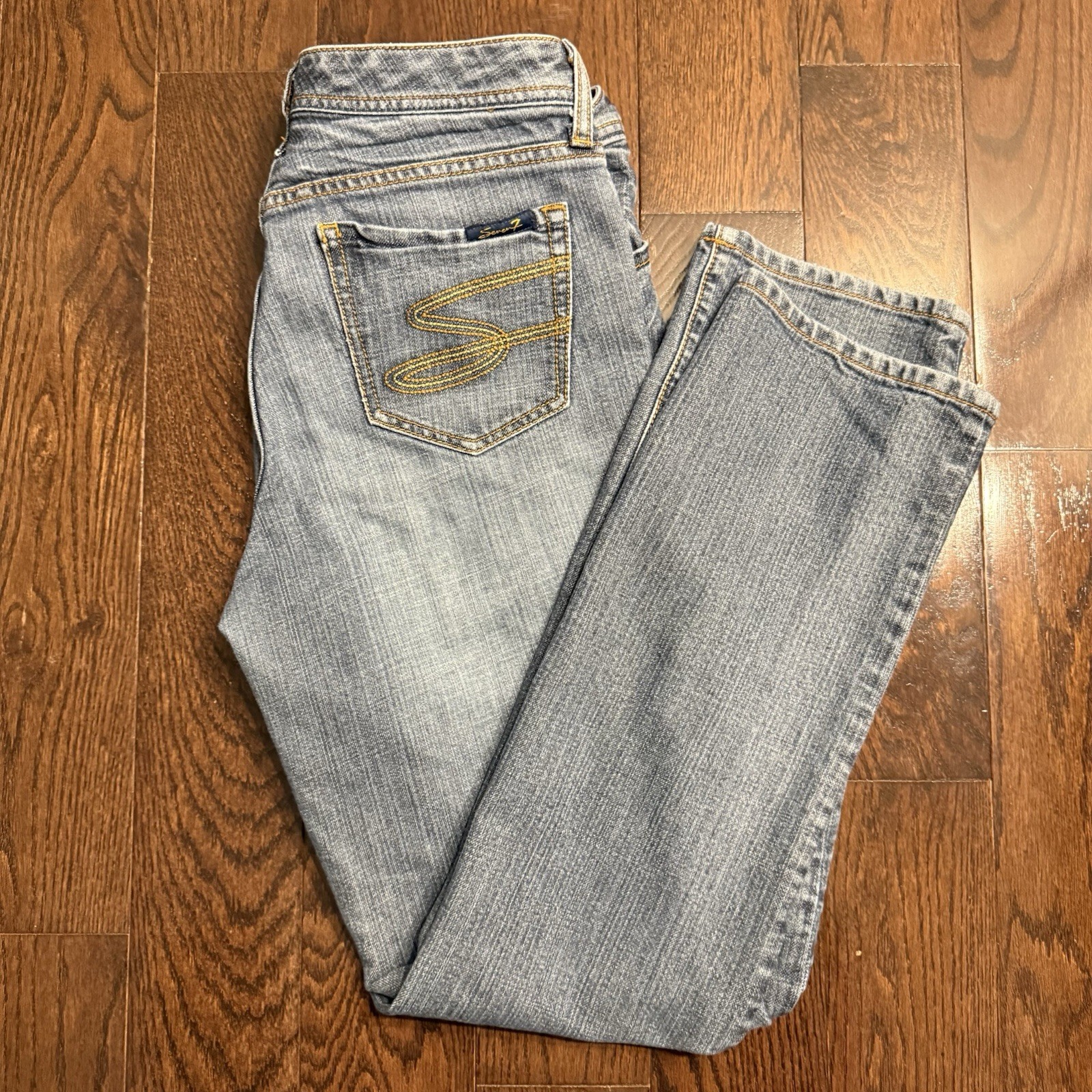 Seven7 Women's Jeans Size 10 Blue Stretch Premium Denim Mid Rise Y2K 32Wx31L