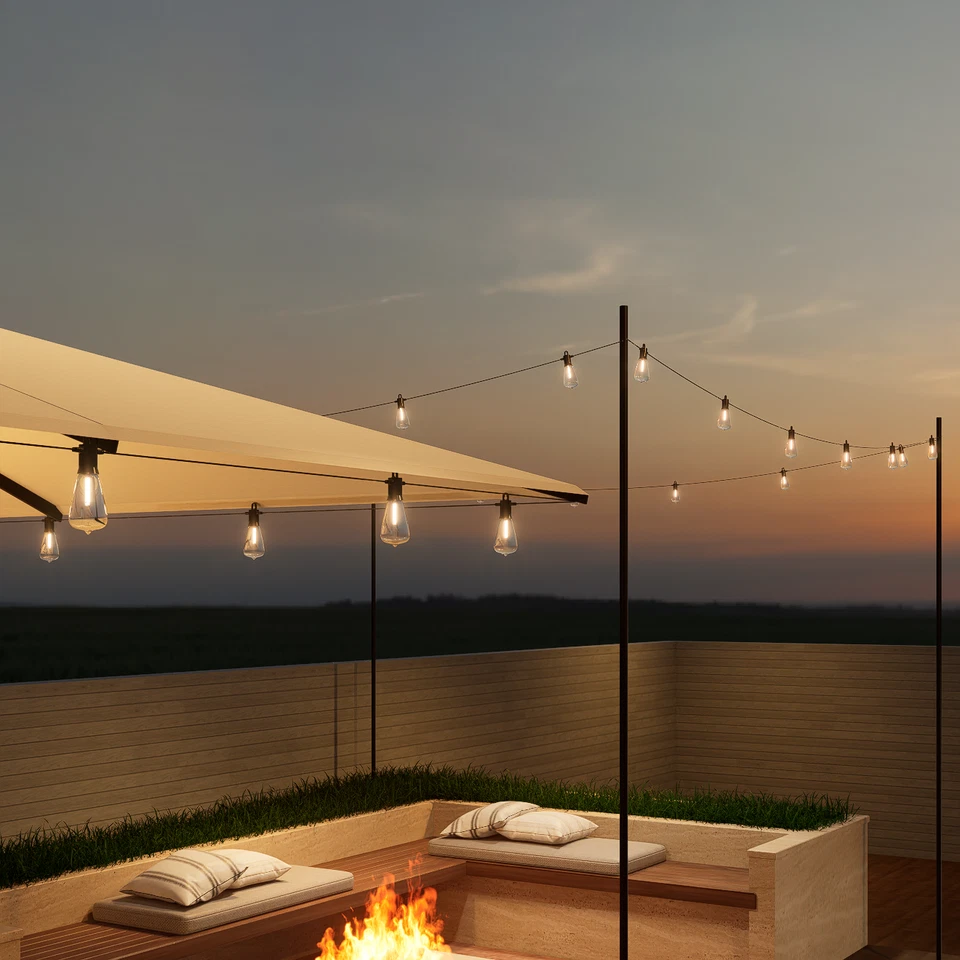 Cadena de Luces LED para Exterior para Patio con 2 Luces Colgantes ST38 IP 65 de Repuesto Foto 4 de 4