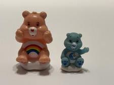 TCFC Care Bears Mini Figures Lot Of 2 Sitting On Clouds Cheer Bedtime Vintage