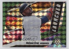 2021 Panini Mosaic Launched Green Mosaic Prizm Nelson Cruz #L3 0qo7