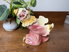 Vintage Shawnee Pottery Jo Jo the Clown votive or plant holder USA 619