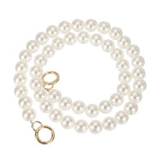 Imitation Pearl Purse Strap, 35" Handbag Chain with Spring Clasp, 18mm