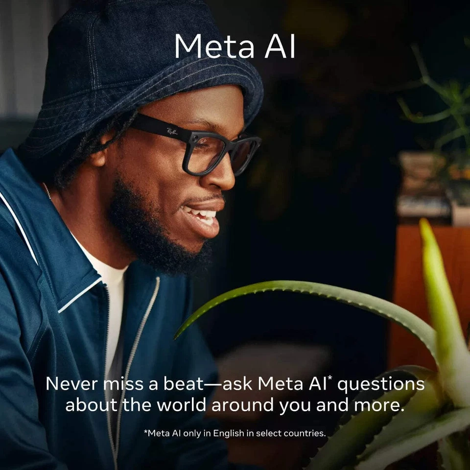 Восстановленный Ray-Ban Meta Странник (Gen 1), блестящий черный / прозрачный, стандартный, высокий B - Изображение 4 из 4