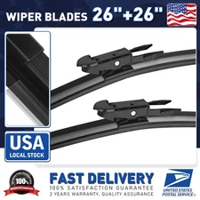 2 × 26" Windshield Wiper Blades Premium Hybrid Rubber Pinch Tab Window L & R