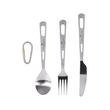 Boundless Voyage Titanium 3-Piece Cutlery Set Flatware Spoon Fork K... Fast Ship