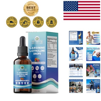 Fast-Absorbing Sublingual L-Citrulline L-Arginine Liquid - Mixed Berry Flavor