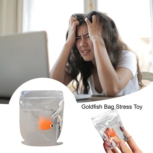 Picture of Stress Relief Goldfish Toy Reliever Bag Squeeze for Anxiety Mini Pinch ...