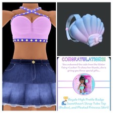 Royale High Surprise Locker Water Series 1 Backpack, Sweetheart Top CODE ONLY 