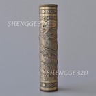 Brass Cylinder Cigarette Case 6 Pcs 100s Size Metal Pocket Box Pattern Embossed