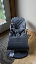 BabyBj rn Bouncer Bliss 2-in-1 Anthracite Gray Classic Quilt Baby Toddler Chair