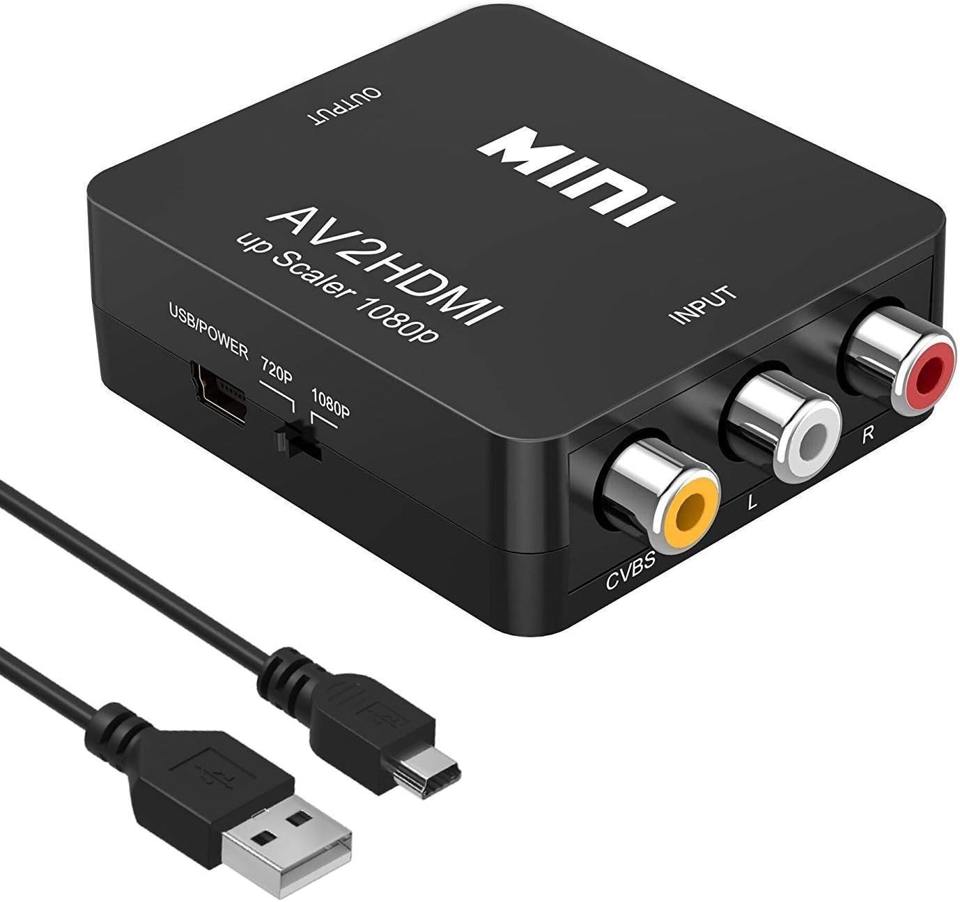 Amtake RCA to HDMI 1080P AV Converter - Composite CVBS AV to HDMI Video Audio Ad