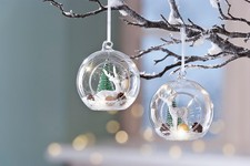 Weltbild LED-Glaskugeln Winter Time Deko LED Beleuchtung Hängedeko 2er-Set