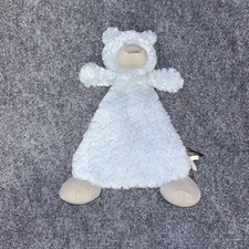Demdaco Blue Teddy Bear Baby Blanket Grey 14  Security Lovey