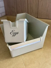 Authentic 1950's Vintage Refrigerator Egg Holder & Drawer Compartments