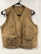 VTG 1940s Filson Vest Game Bird Hunting Jacket | Snap Cotton