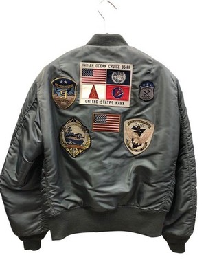 AVIREX TOP GUN MA-1 CUSTOM Jacket L Khaki Width 60cm Length 66cm