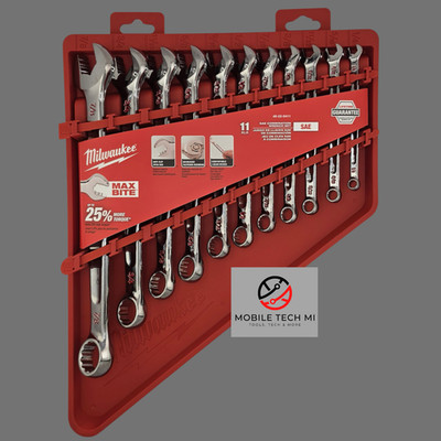 Milwaukee 11 Pcs SAE Combination Wrench Set MAX BITE 25% More Torque 48-22-9411