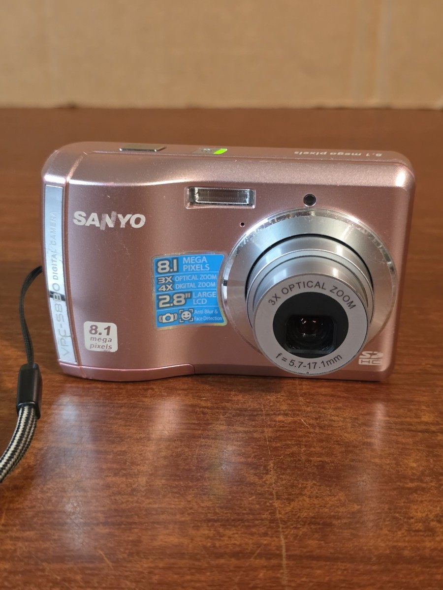 Sanyo VPC-S880P Digital Camera 8.1MP 3X Optical Zoom Pink TESTED