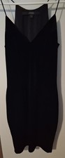 Guess Black Velour Dress  V Neck MINI Cocktail Classic Size XS 