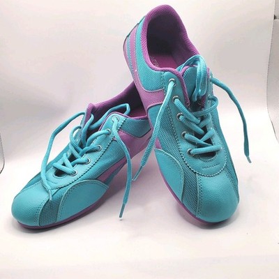 VTG Y2K Aerosoles Women's Low Top Sneakers Turquoise Blue Purple Mesh Shoes 8.5M