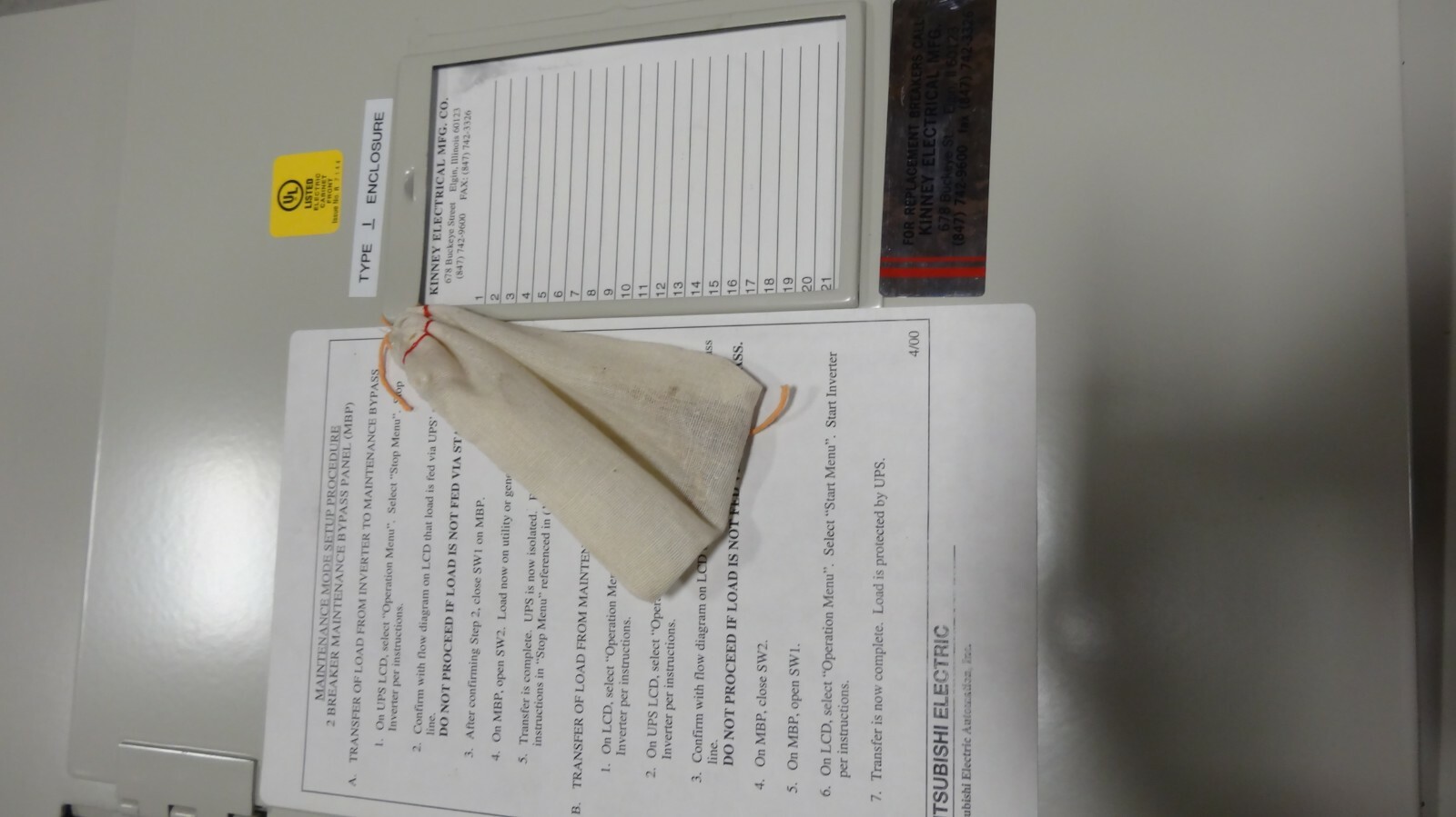 Mitsubishi 400A 208/120V 3Ph 4W 2 Breaker Maintenance Bypass 