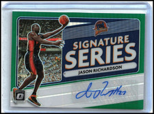 2020-21 Donruss Optic #SS-JRI Jason Richardson Signature Series Green Auto