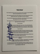 MARTIN LUTHER KING III SIGNED 8.5x11 SPEECH AUTOGRAPHED MLK CIVIL RIGHTS COA
