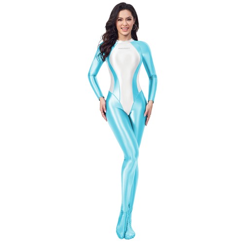 AMORESY Damen Oil Glitter Einteiler Overalls Yoga Pilates Catsuit Sports Romper - Bild 16 von 28