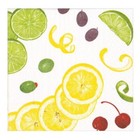 With an Extra Twist Lemon Caspari cocktail tea napkins 20pk 25cm square 3ply
