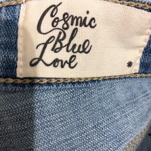 Cosmic Blue Love Denim Rolled Cuff Jean Shorts 26 NWT - Picture 5 of 8